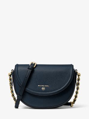 michael kors jet set medium pebbled leather half dome crossbody|michael kors leather crossbody bag.